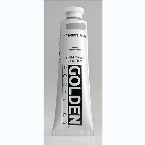 Golden, Heavy Body, Acrylic, Paint, 2oz, N7 Neutral Grey